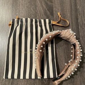 Lele Sadoughi top knot headband with pearls